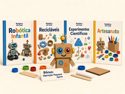 Mockup do Kit Mega Inventor com os 4 kits e mais de 200 projetos